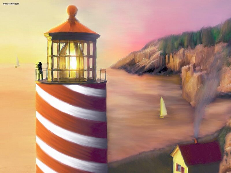 Lighthouse at sunset
