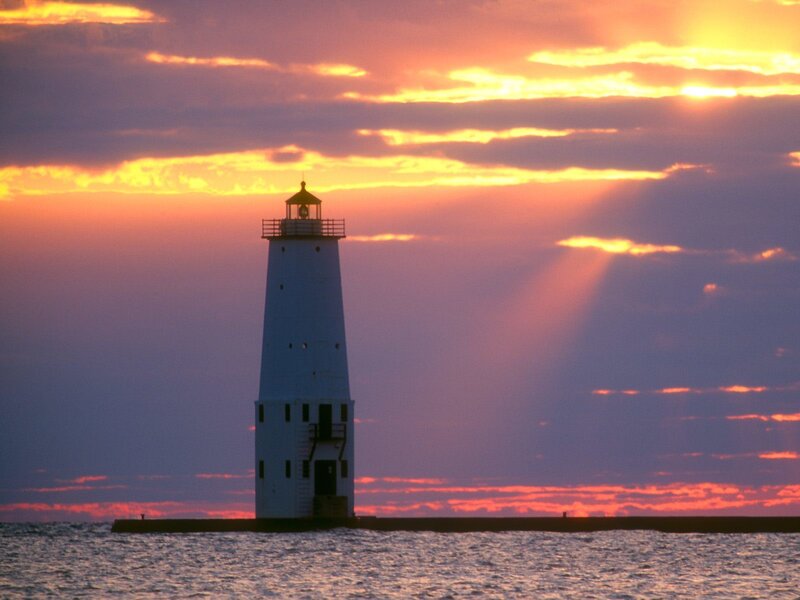 Lighthouse at sunset