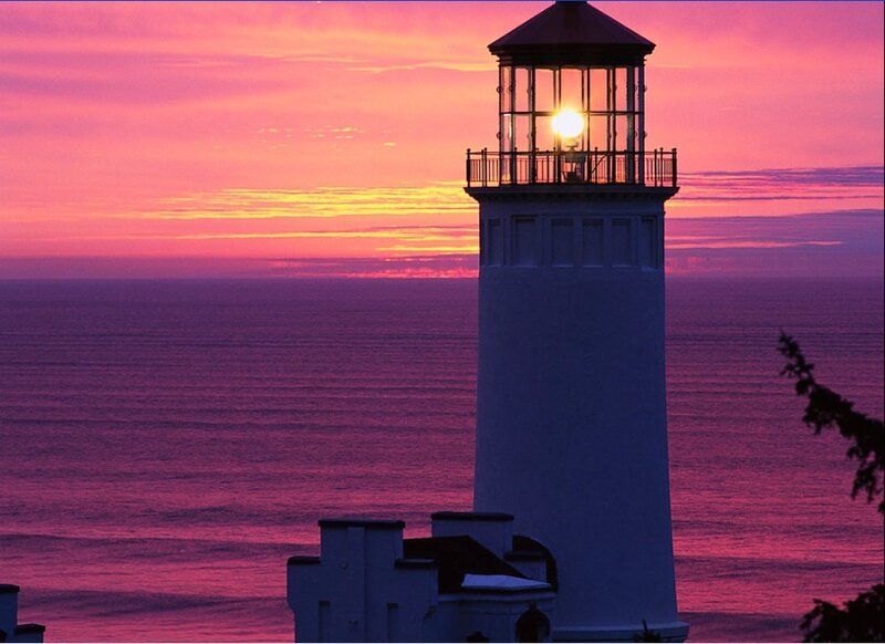 lighthouse at sunset