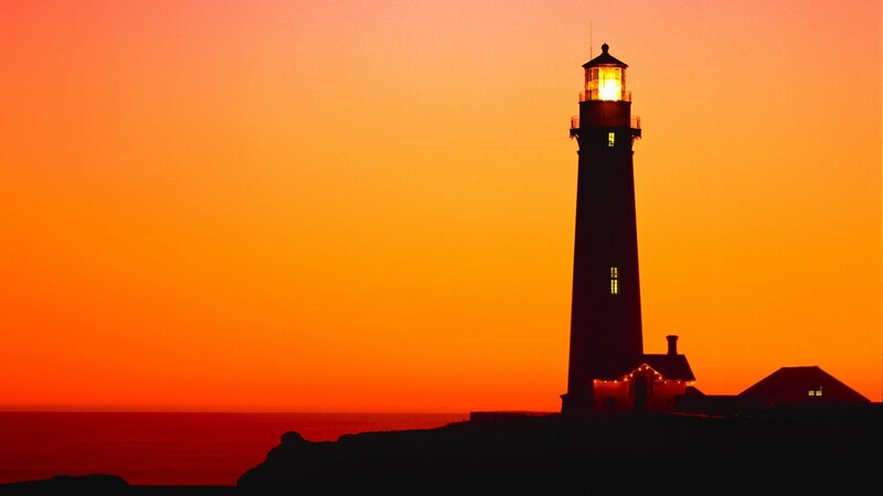 lighthouse at sunset