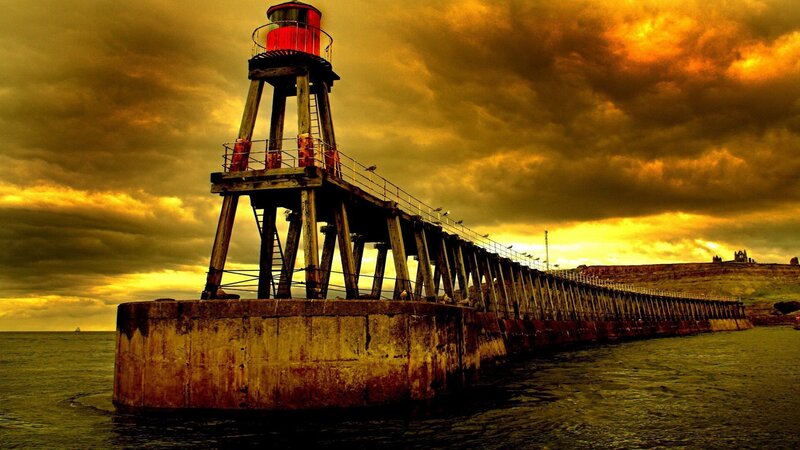 lighthouse at sunset