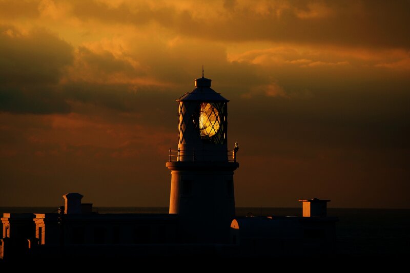 lighthouse at sunset