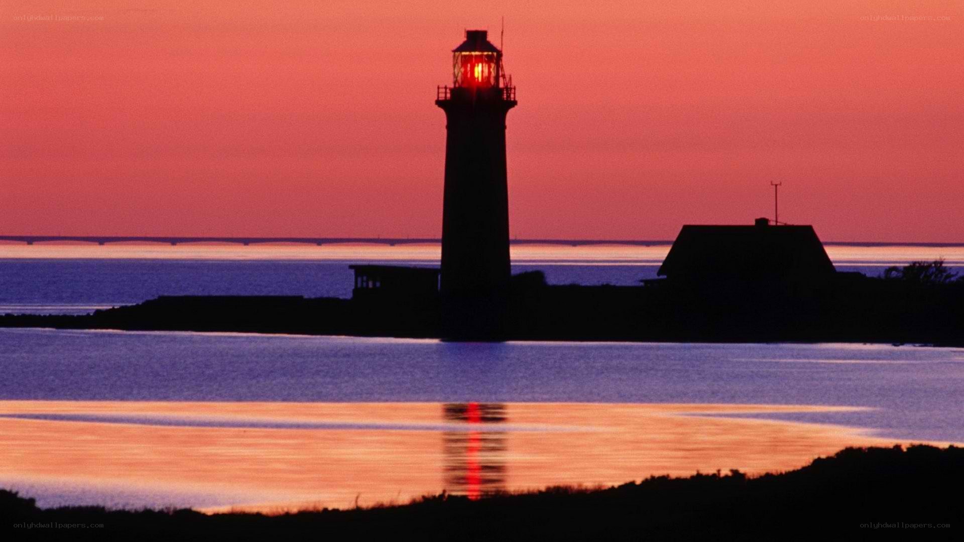 lighthouse at sunset
