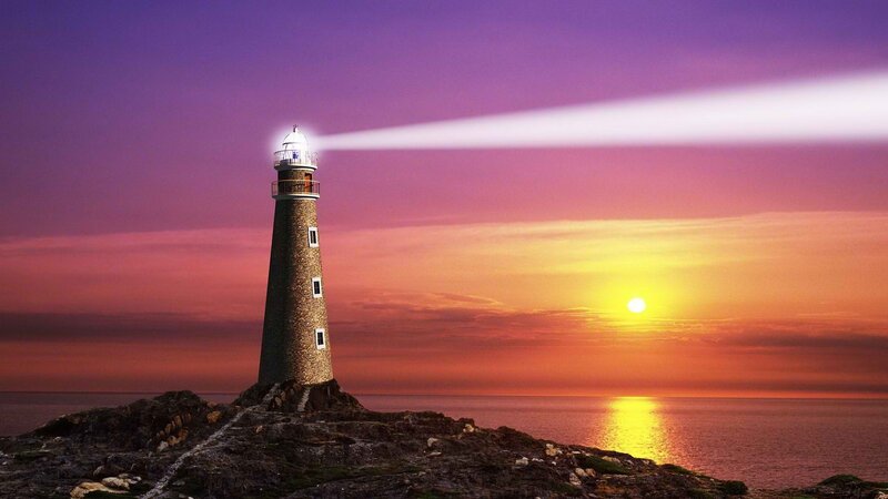 lighthouse at sunset