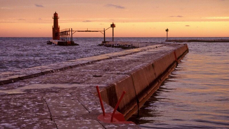 lighthouse at sunset