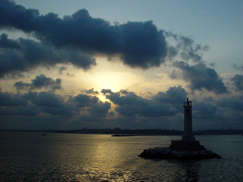 lighthouse at sunset