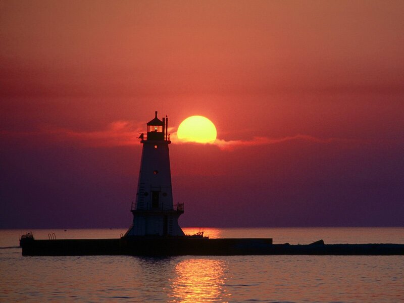 Lighthouse at sunset