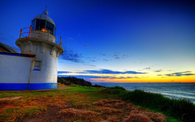 lighthouse at sunset