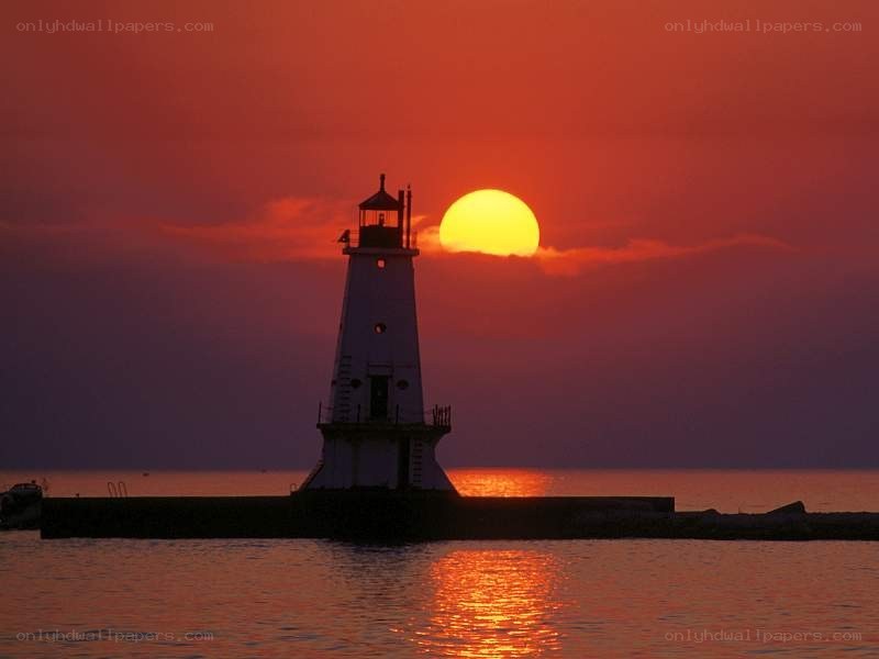 Lighthouse at sunset