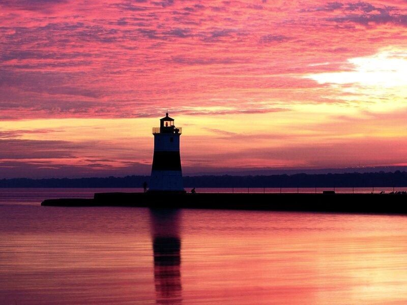 Lighthouse at sunset