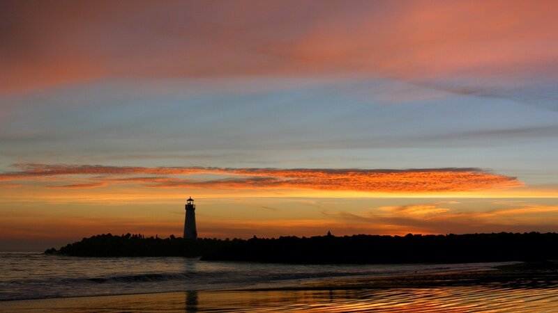 Lighthouse at Sunset — Ocean