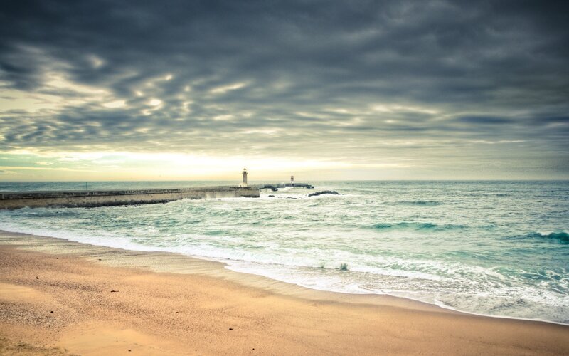 Lighthouse at the end of a pier