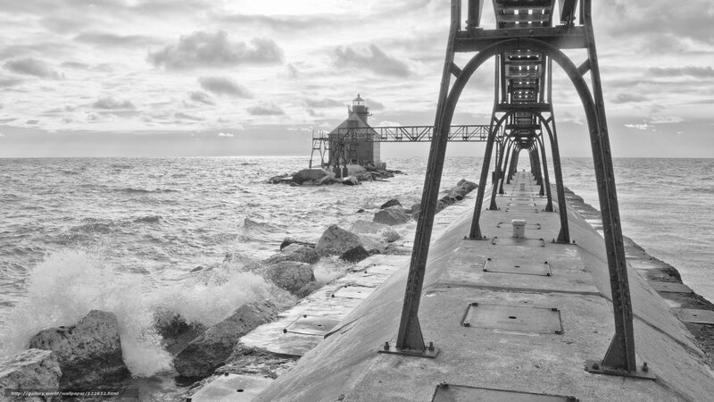 Lighthouse at the end of a pier