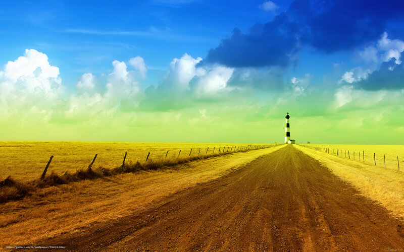 Lighthouse at the end of the road