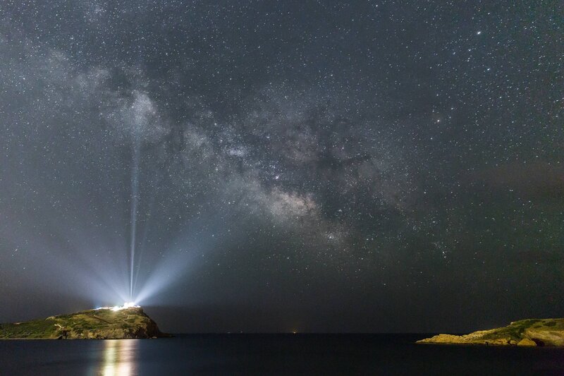 Lighthouse Beams at Night