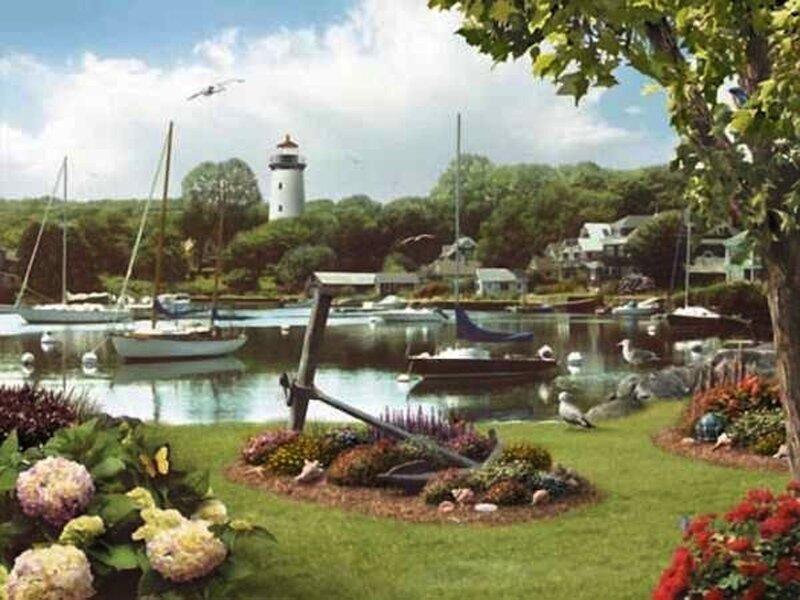 Lighthouse by Harbor — Green