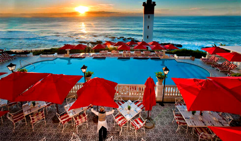 Lighthouse by Ocean — Red