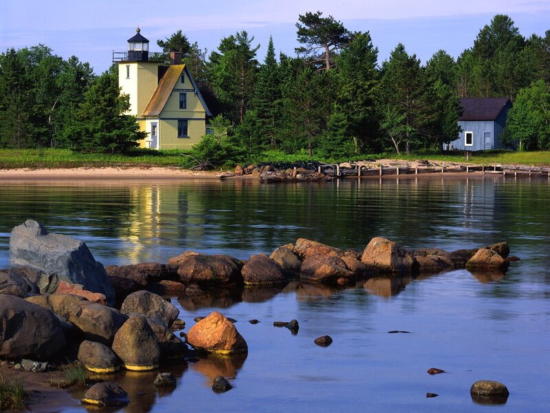 Lighthouse by the lakeside