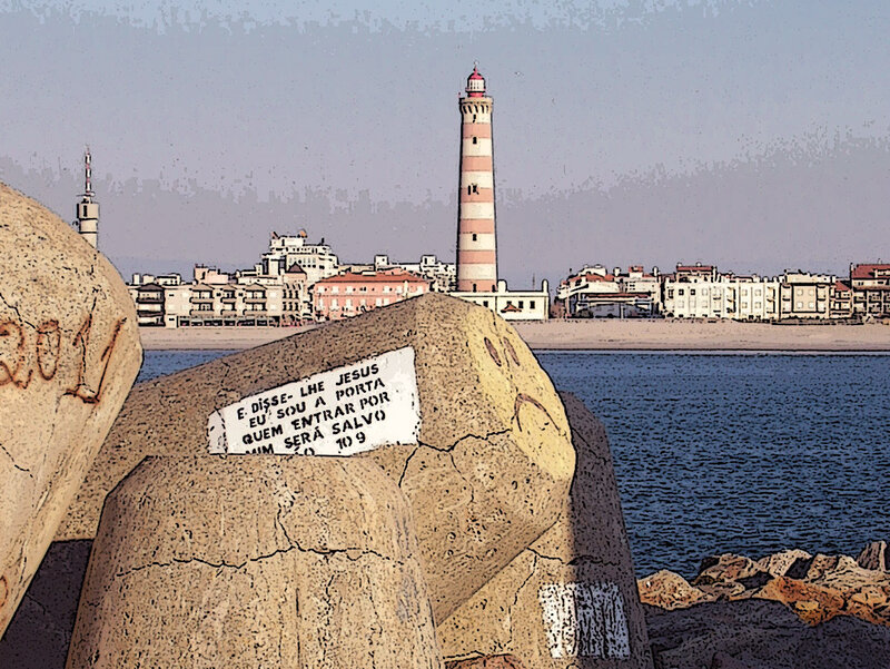 Lighthouse by the Sea — Blue, Calm