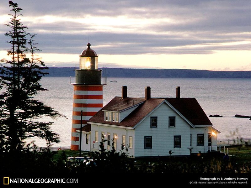 Lighthouse by the Sea — White, Serene, Sunset