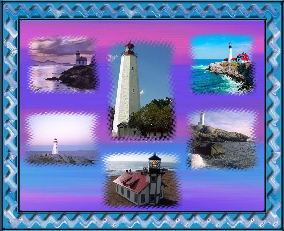 Lighthouse collage artwork