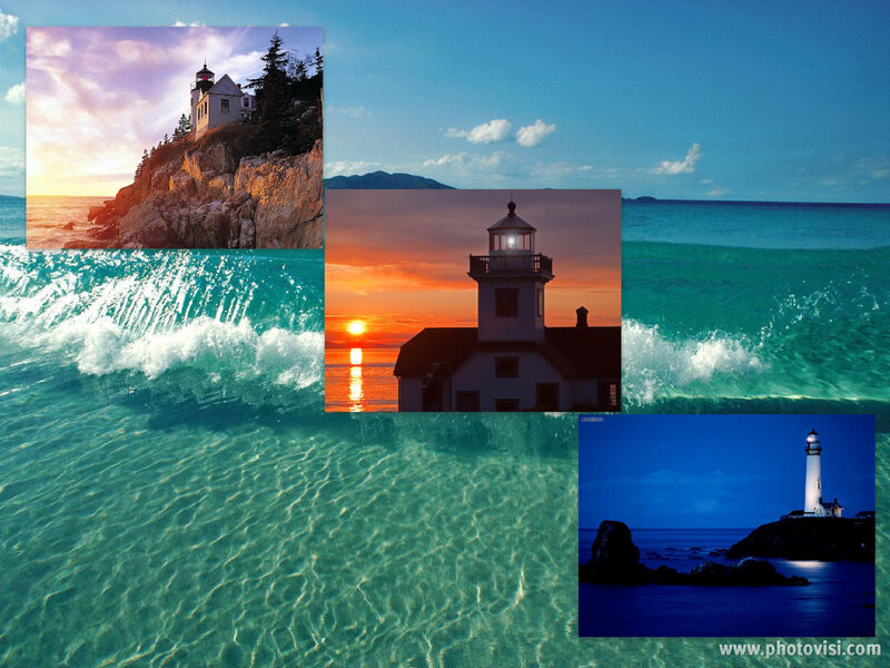 Lighthouse collage at different times