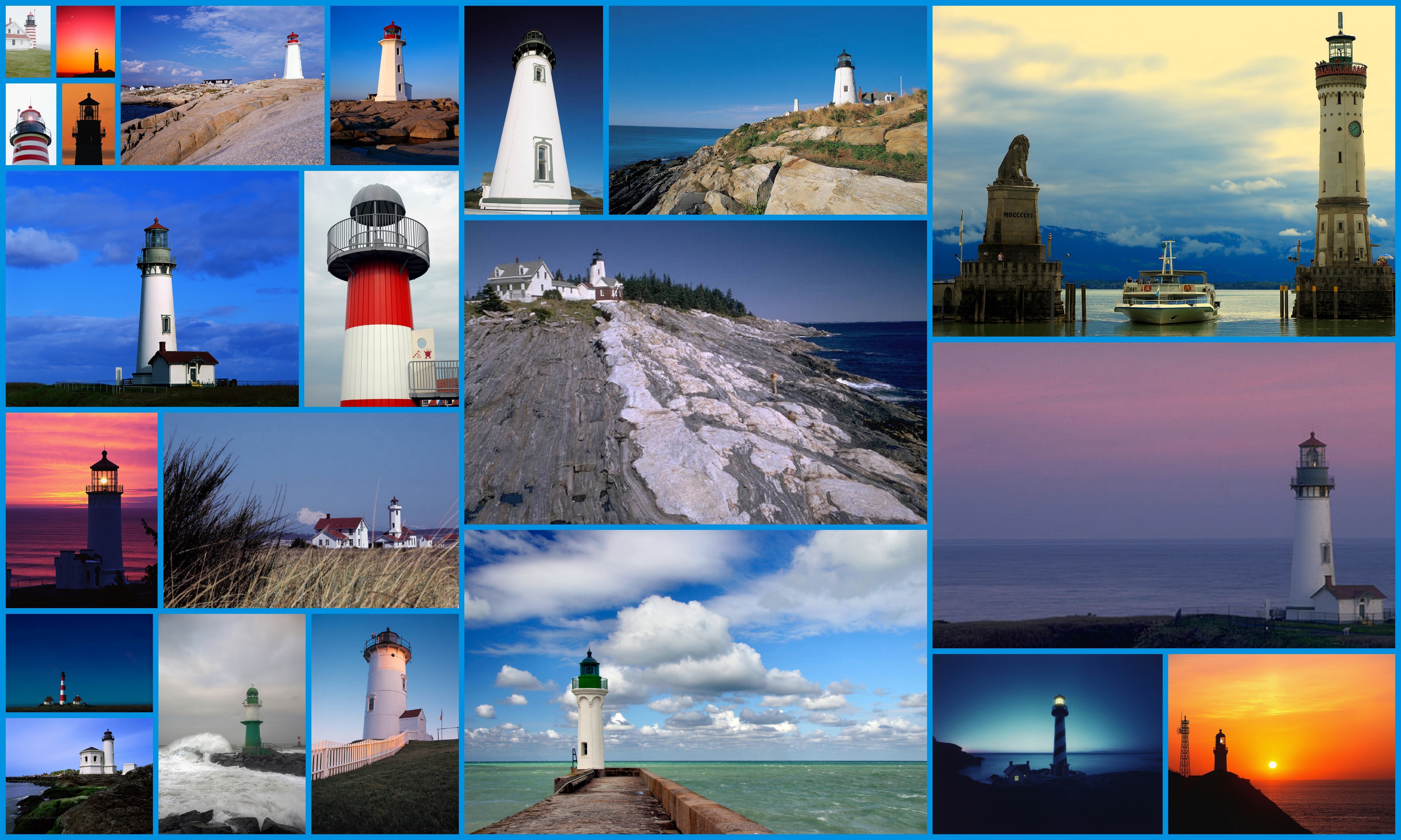 Lighthouse collage collection