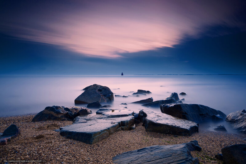 Lighthouse in Distance — Blue