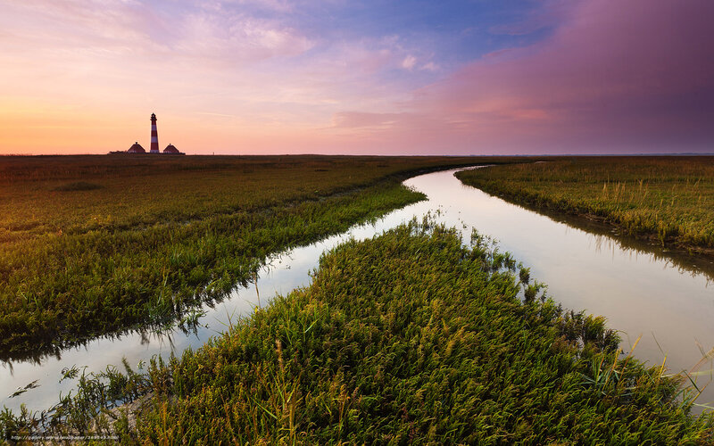 Lighthouse in Marshland — Green