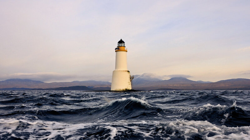 Lighthouse in Rough Sea