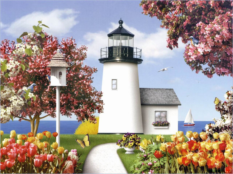 Lighthouse in Spring Garden