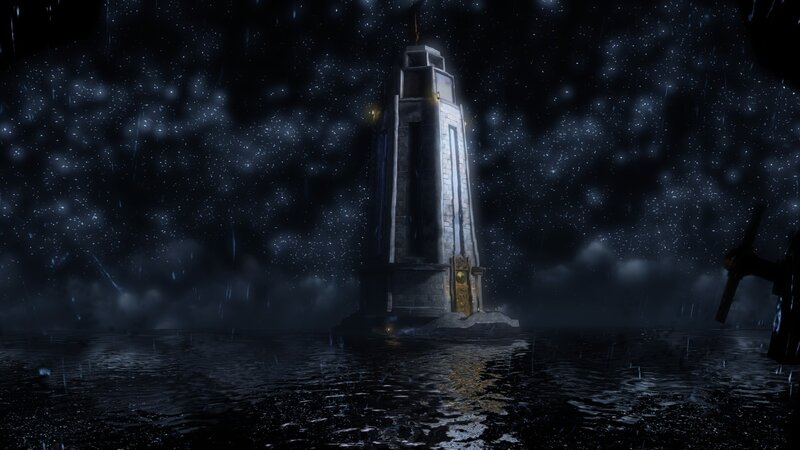 lighthouse in stormy night