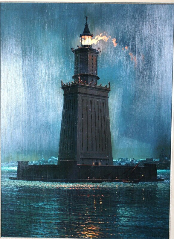 Lighthouse in stormy night