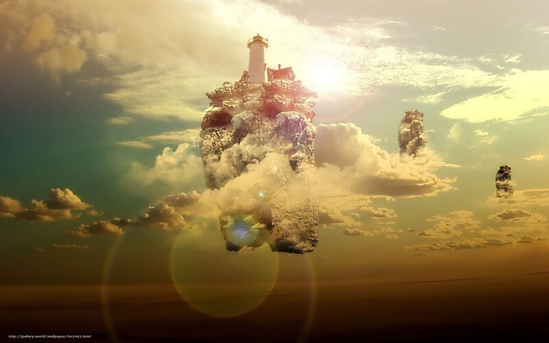 Lighthouse in the clouds