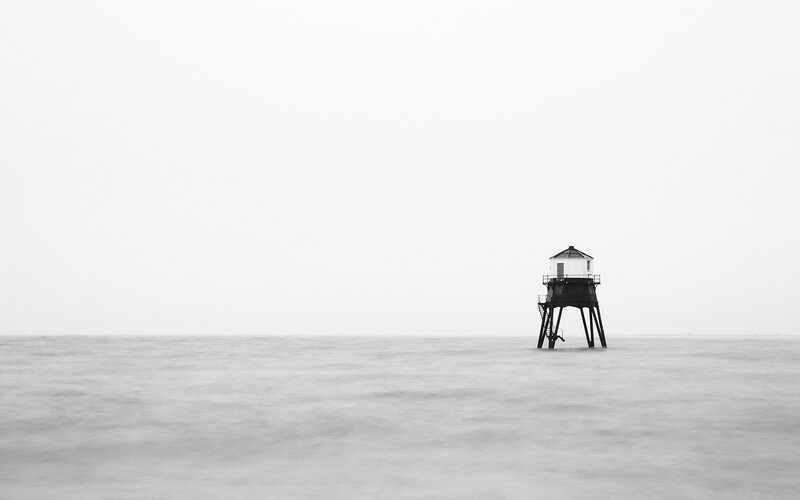 lighthouse in the fog