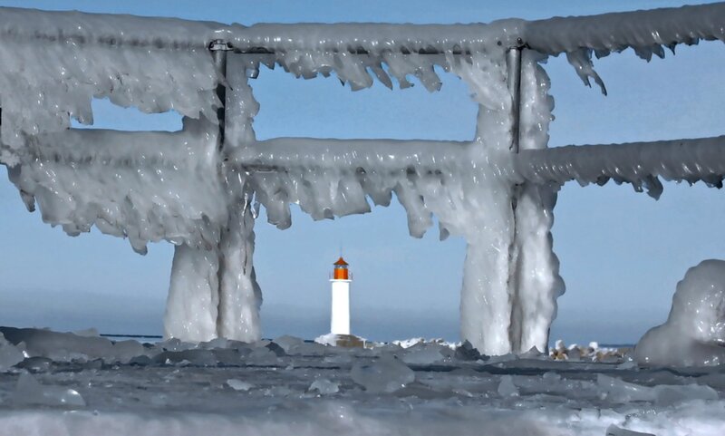Lighthouse in Winter — White, Cold