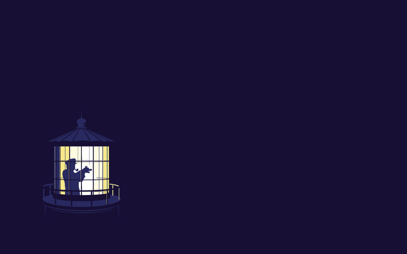 lighthouse keeper with dog