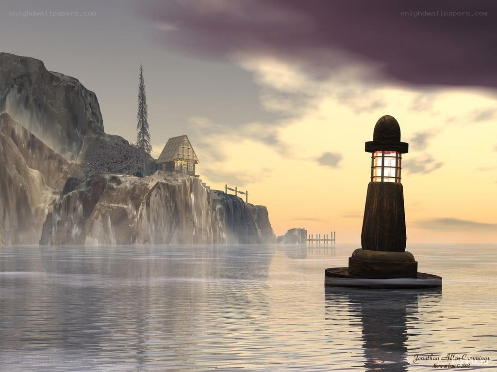 Lighthouse on a calm sea