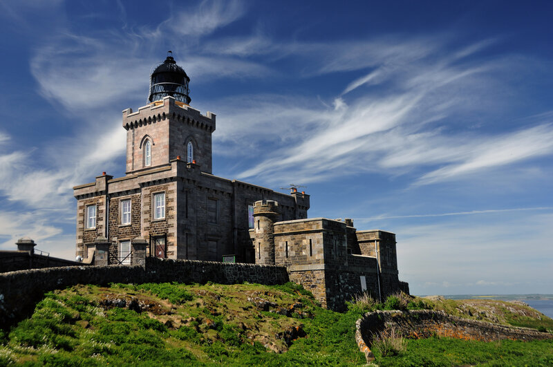 Lighthouse on a Cliff — Blue