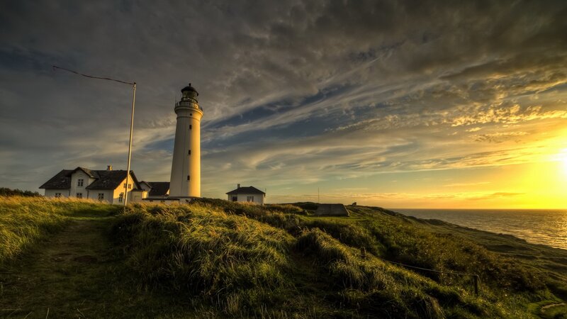 Lighthouse on a Cliff — Green