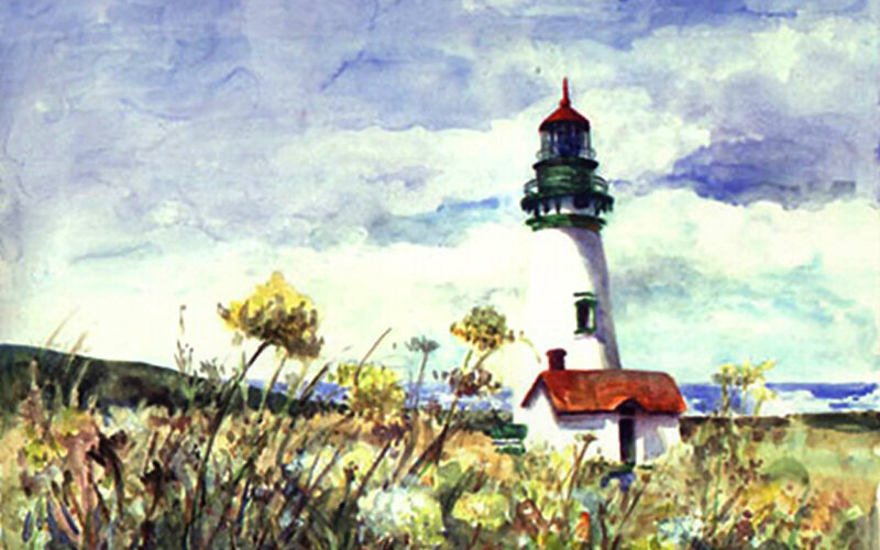 Lighthouse on a Cliff — White