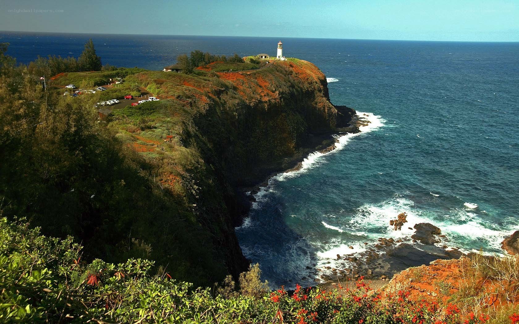 Lighthouse on a coastal cliff