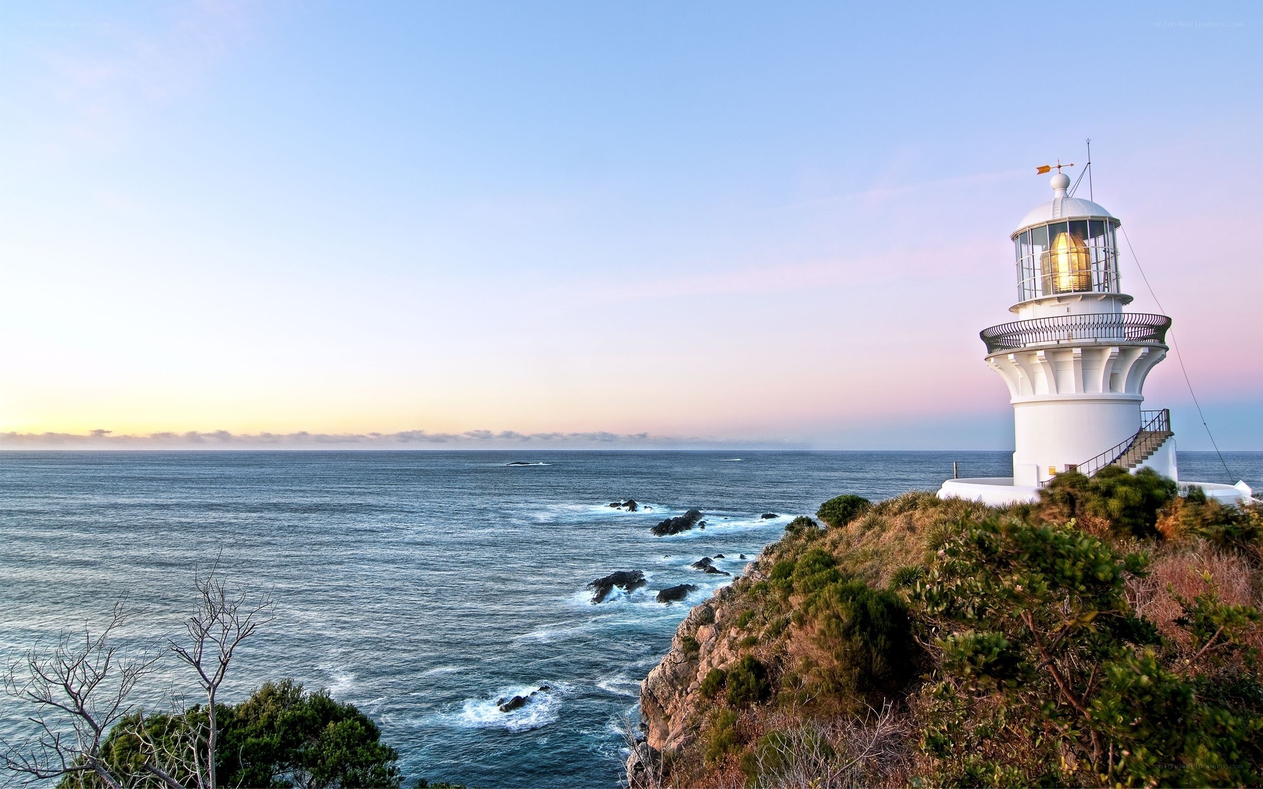 Lighthouse on a coastal cliff