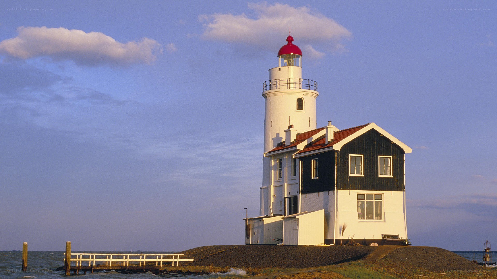 lighthouse on a coastal island