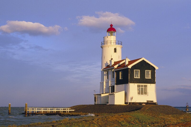 lighthouse on a coastal island