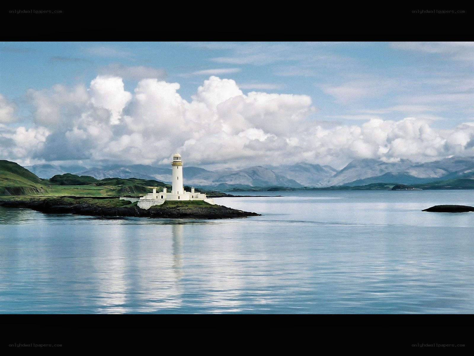 Lighthouse on a coastal island