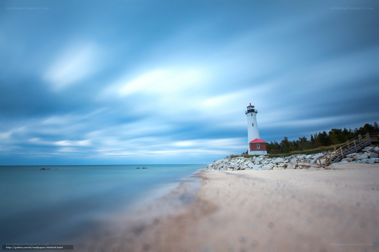 Lighthouse on a coastal shore