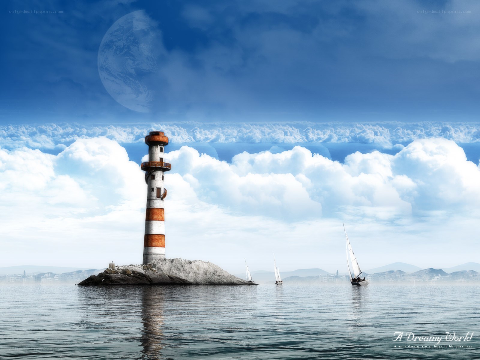 Lighthouse on a dreamy island