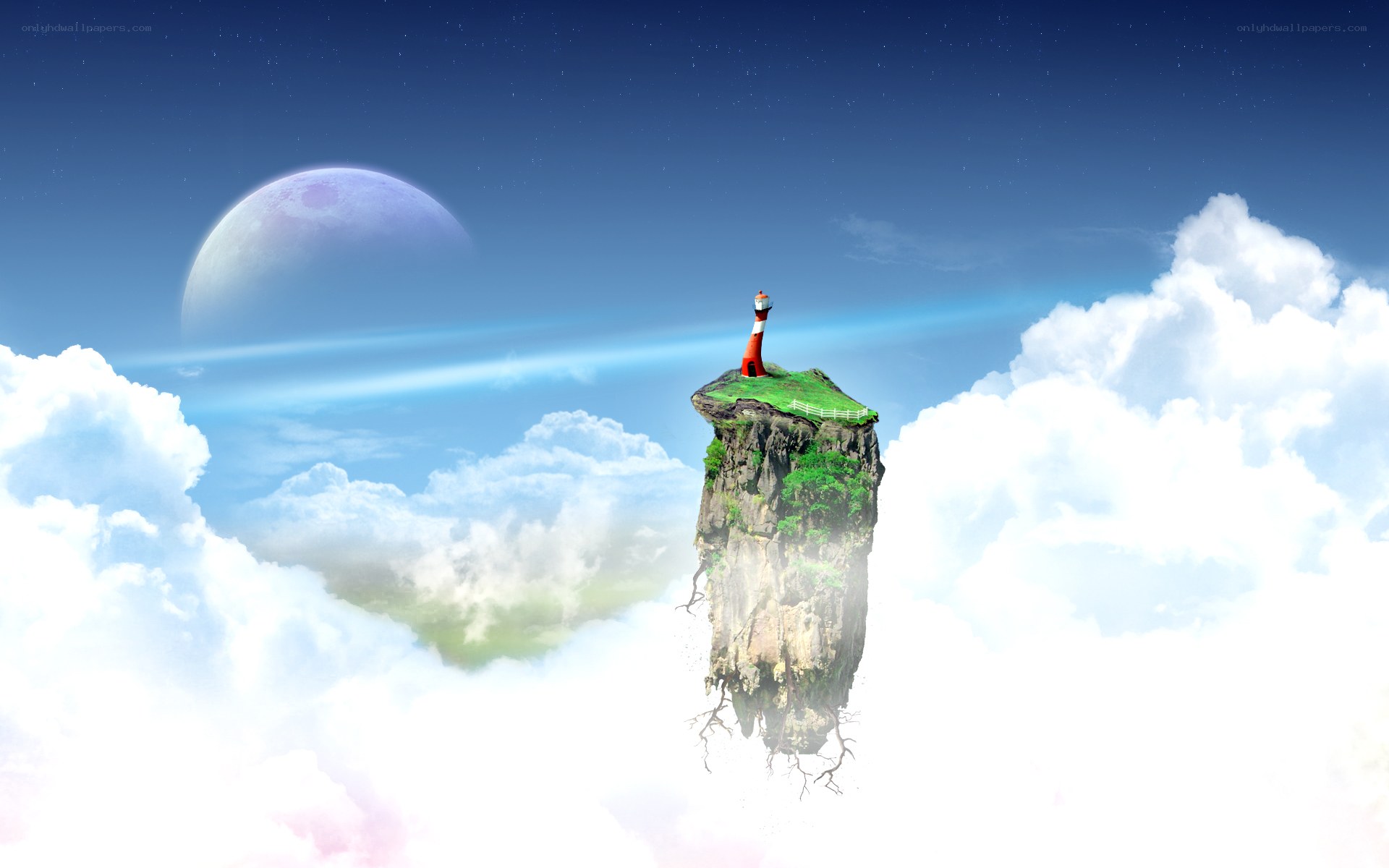 Lighthouse on a floating island