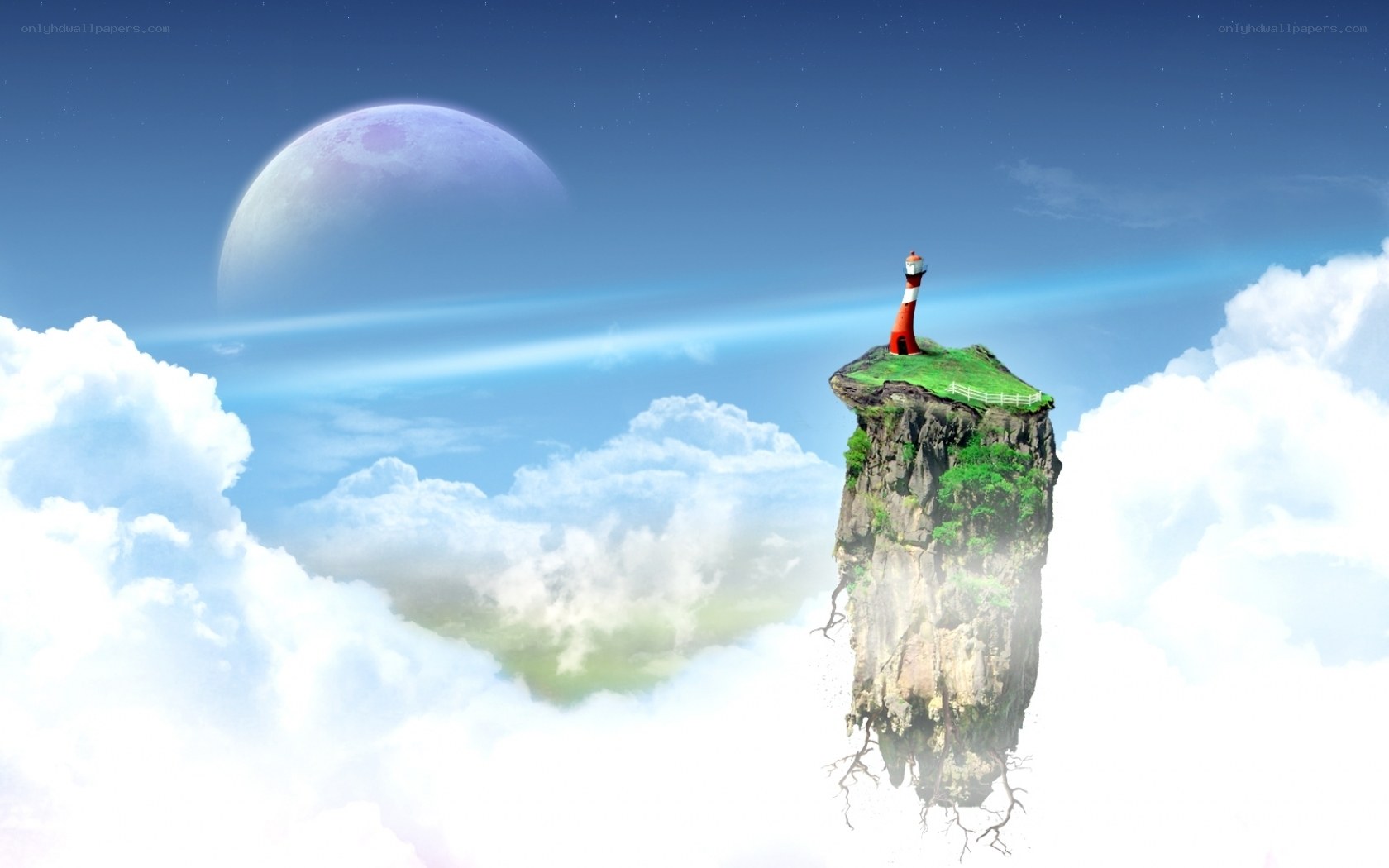 Lighthouse on a floating island